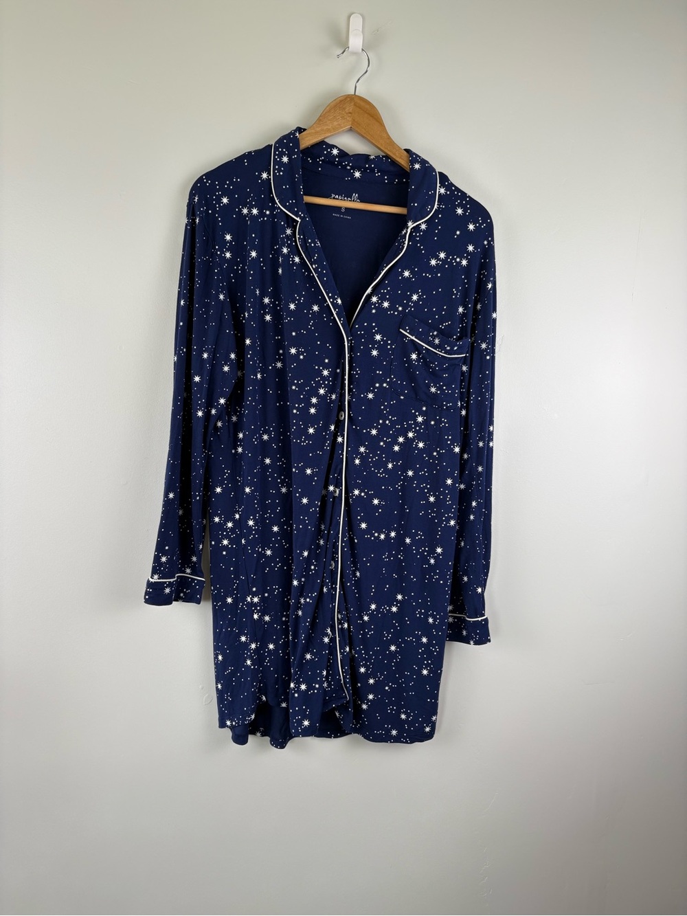 Papinelle Kate Modal Soft Nightshirt Women's Size Smalls Navy Stars